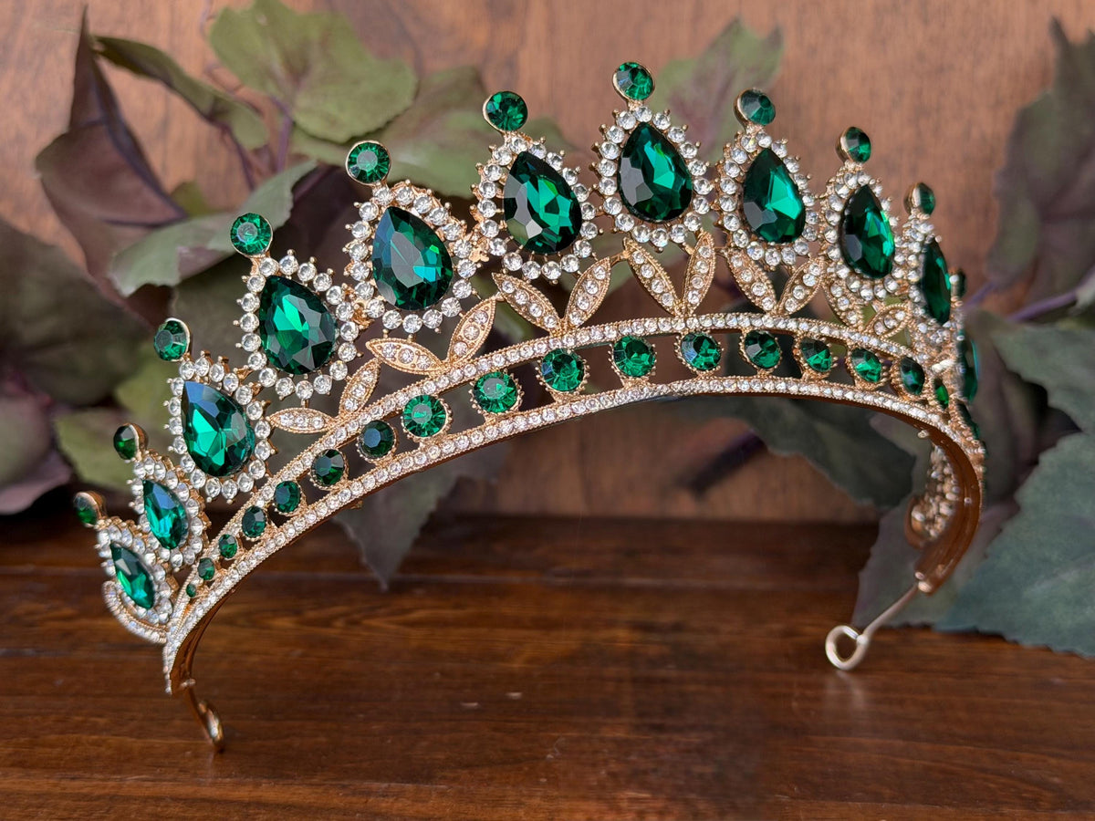 Green Teardrop Tiara | Wedding, Prom & Pageant Headpiece