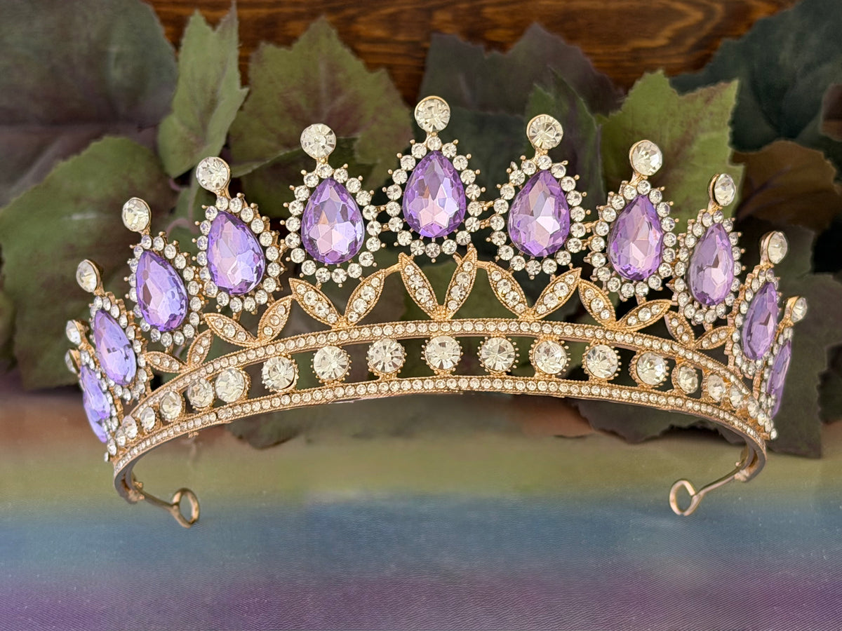 Lilac Enchantment Gold Tiara | Quinceañera & Milestone Birthday