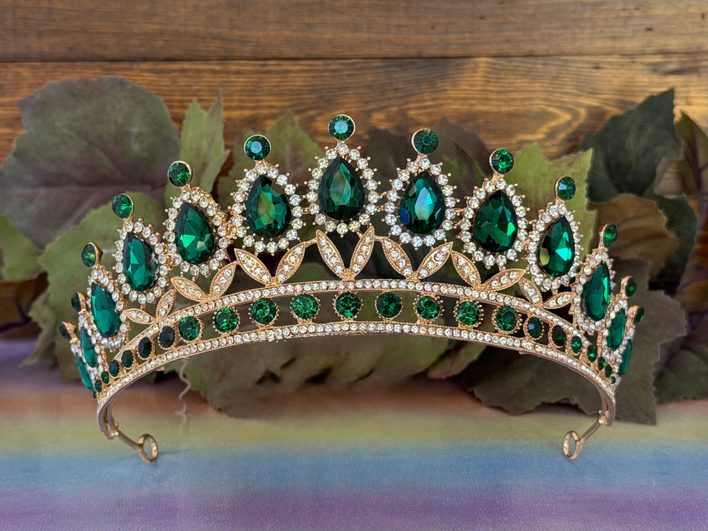 Green Teardrop Tiara | Wedding, Prom & Pageant Headpiece