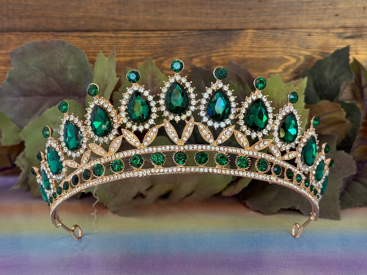 Green Teardrop Tiara | Wedding, Prom & Pageant Headpiece