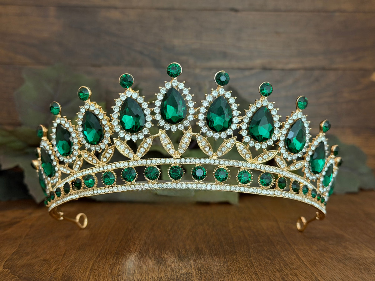 Green Teardrop Tiara | Wedding, Prom & Pageant Headpiece