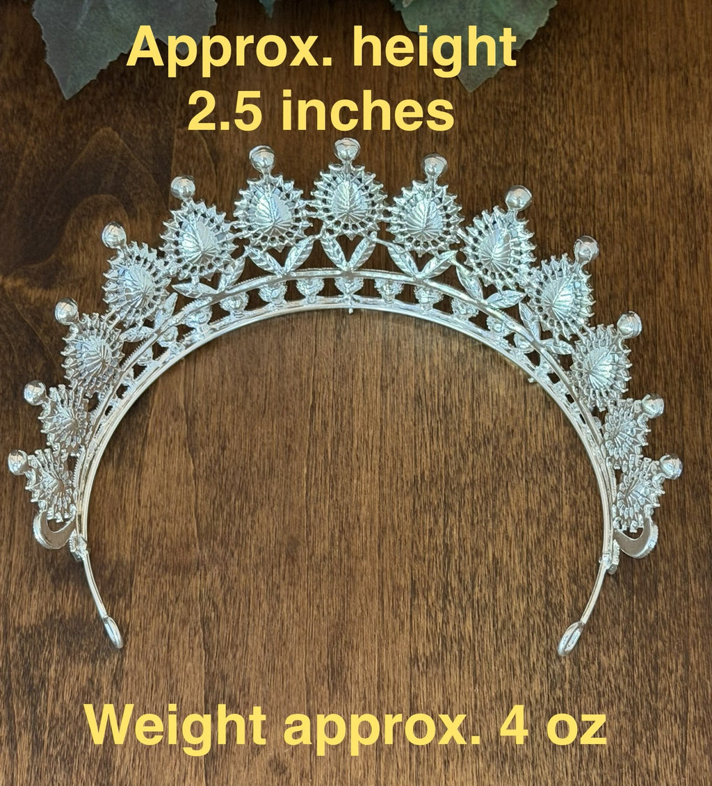 Ruby Red Radiance | Elegant Teardrop Gold Tiara