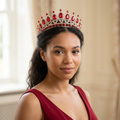Adult woman wearing the Ruby Red Glamour 1253 tiara