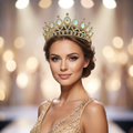 Beauty-pageant portrait featuring your Full Champagne Vintage Tiara