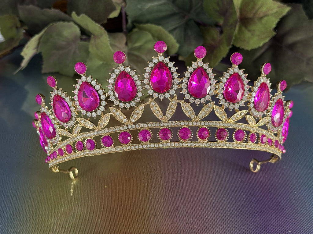 Fuchsia Statement Tiara | Quinceañera Glamorous Celebration