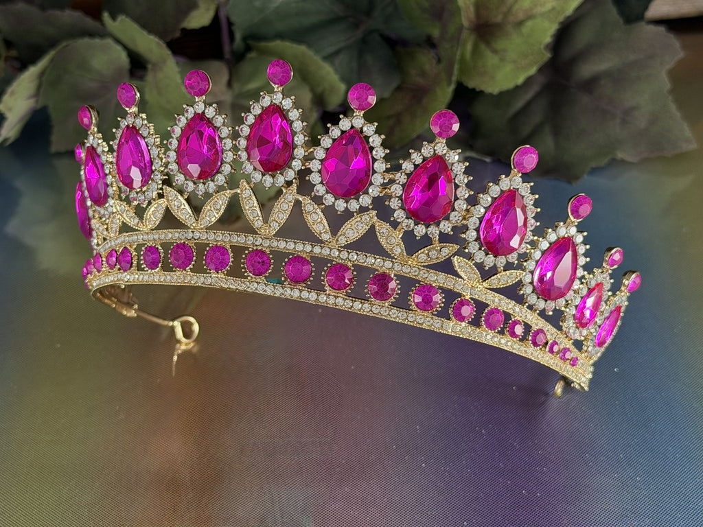 Fuchsia Statement Tiara | Quinceañera Glamorous Celebration