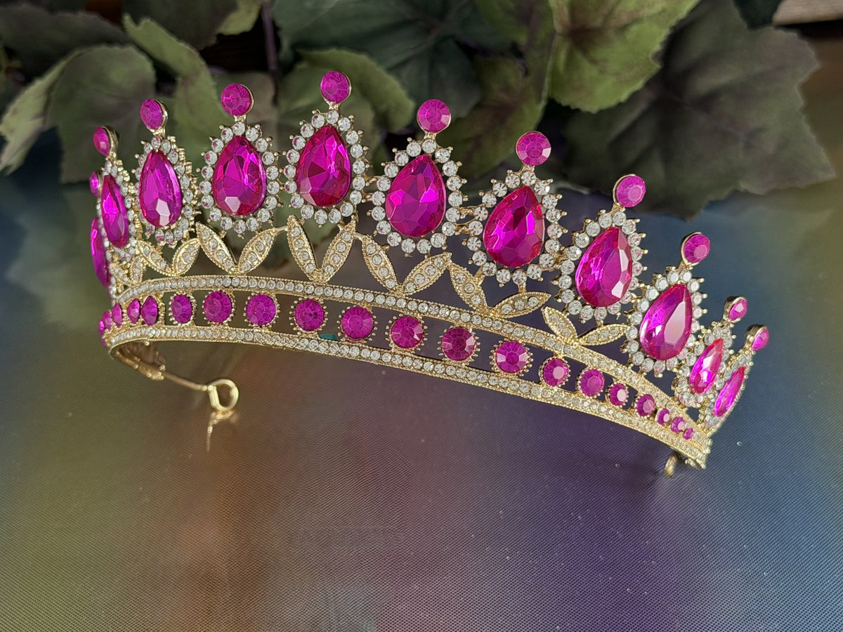 Fuchsia Statement Tiara | Quinceañera Glamorous Celebration