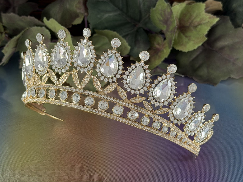 Gold & Crystal Tiara | Majestic, Regal & Radiant