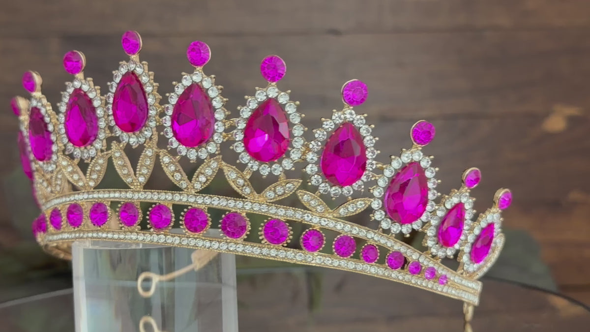Fuchsia Statement Tiara | Quinceañera Glamorous Celebration