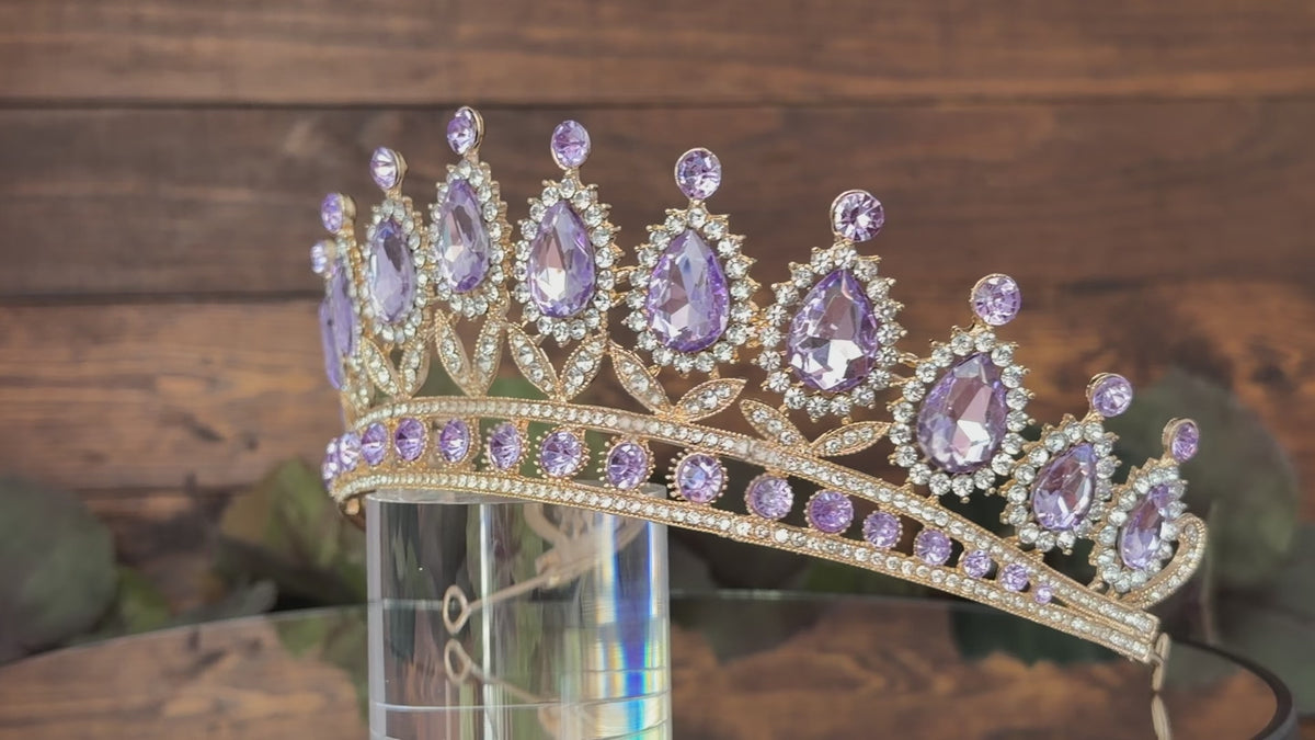 Lilac Quinceañera Tiaras – Sparkling Princess Headpiece