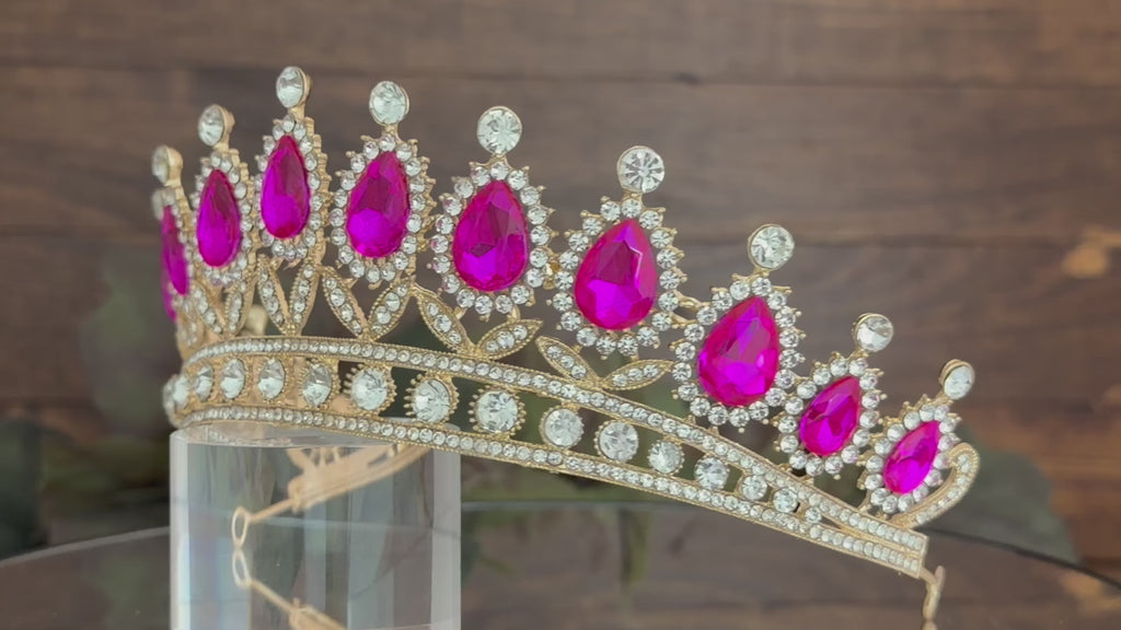 Fuchsia Milestone Crystal Tiara | Special Celebrations Pageant