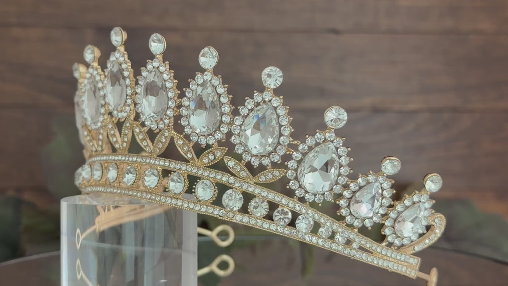 Gold & Crystal Tiara | Majestic, Regal & Radiant