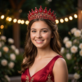 Prom portrait featuring your Full Ruby Red Teardrop Tiara