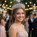 Prom portrait featuring your Light Pink Teardrop Silver Tiara