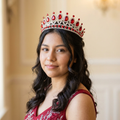 Quinceañera portrait using your Ruby Red Radiance tiara photos