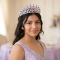Quinceañera wearing your Lilac Amethyst Silver Tiara