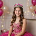 Sweet 16 portrait featuring your Fuchsia Milestone Crystal Tiara